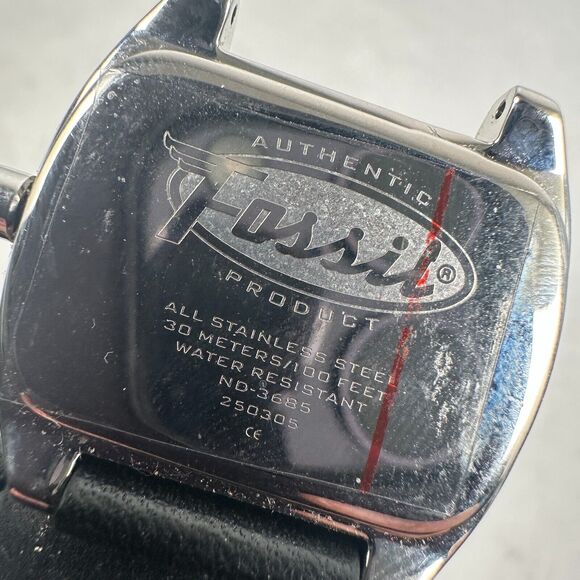 Fossil Watch Womens 31mm Date Floral Embroidered Band Silver Tone New Battery - Picture 10 of 11